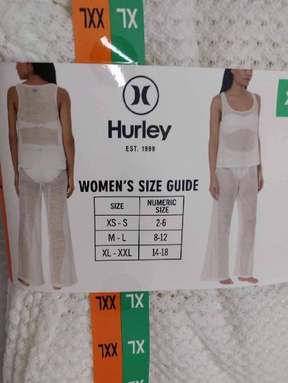 Hurley White Crochet Swim  Tank and Wide-Leg Cover-Up Pants Set 2 Piece - Picture 6 of 7